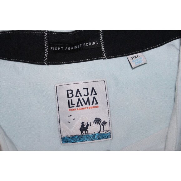 Baja Llama Mens Ombre Short Sleeve Button Up 2XL - Picture 5 of 5